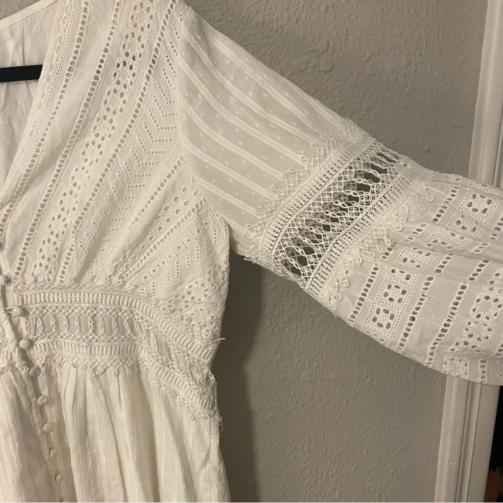 Anthropologie White Midi Dress - Picture 5 of 6